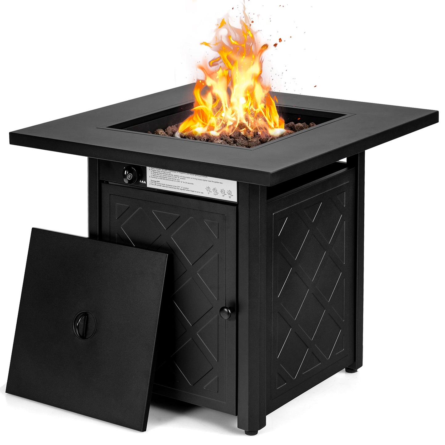 7-Piece Patio Set, 28 Inches 50000 BTU Propane Fire Pit Table, Red Patio Furniture Sets at Gallery Canada