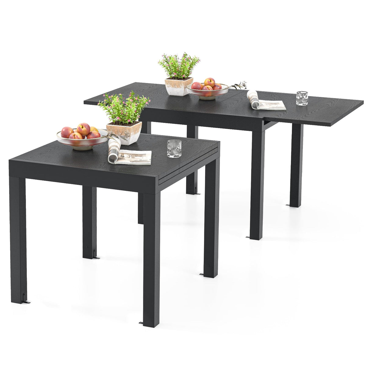 31.5-63 Inch Adjustable Patio Dining Table, For 4-6 Person, Gray Dining Tables at Gallery Canada