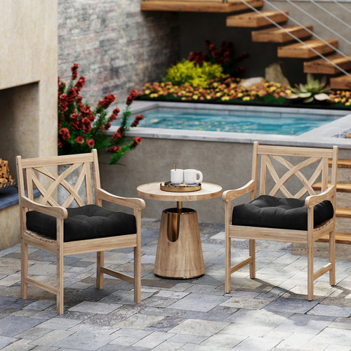 21 Inch x 21 Inch Patio Chair Cushion, Indoor Outdoor, Black