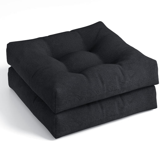 21 Inch x 21 Inch Patio Chair Cushion, Indoor Outdoor, Black Outdoor Furniture Accessories Black at Gallery Canada