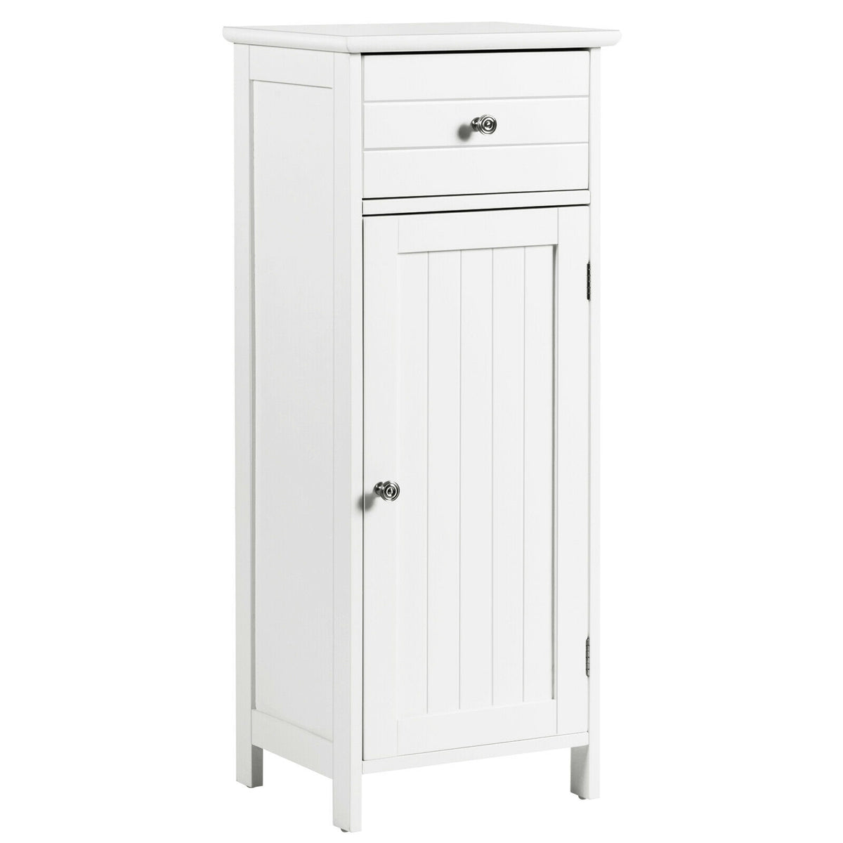 Wooden Bathroom Floor Storage Cabinet With Drawer, White Floor Cabinets at Gallery Canada