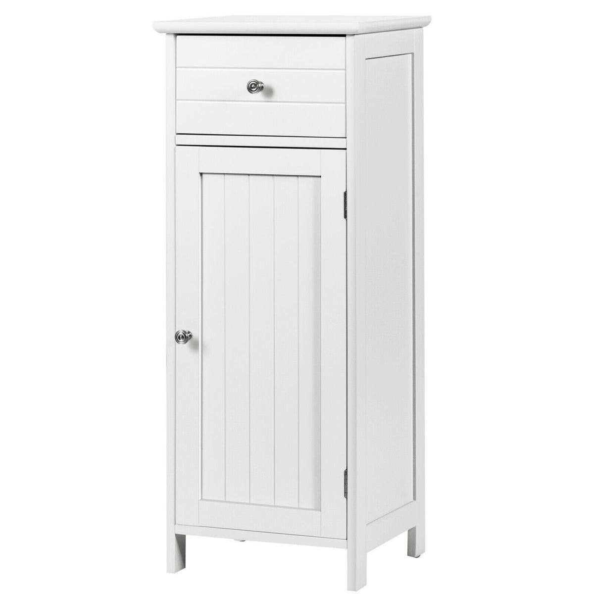 Wooden Bathroom Floor Storage Cabinet With Drawer, White Floor Cabinets at Gallery Canada