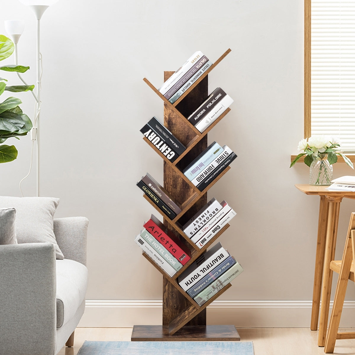 8-Tier Free Standing Tree Bookshelf, Coffee Bookcases at Gallery Canada