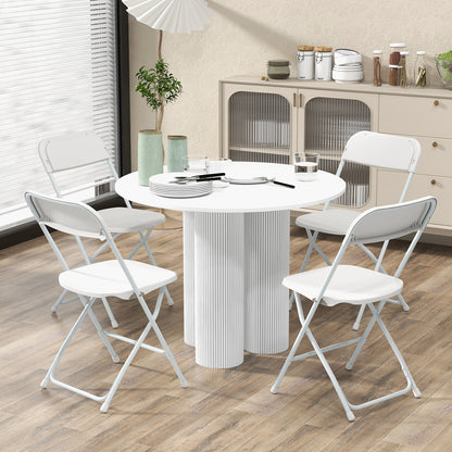 4 Pack Metal Folding Chairs, Plastic Seat And Back, White Dining Chairs at Gallery Canada