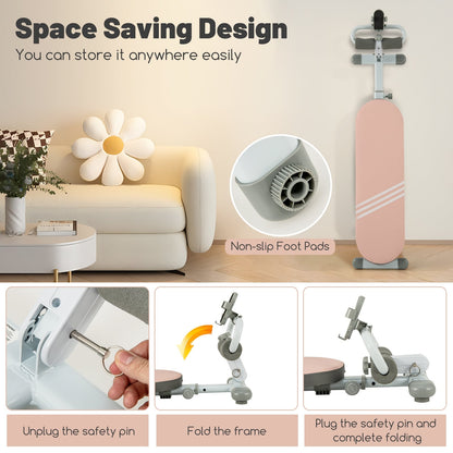 Multifunctional Sit Up Bench, 3 Gear Adjustable Angles, Adjustable Length, Pink Benches Racks & Bars at Gallery Canada