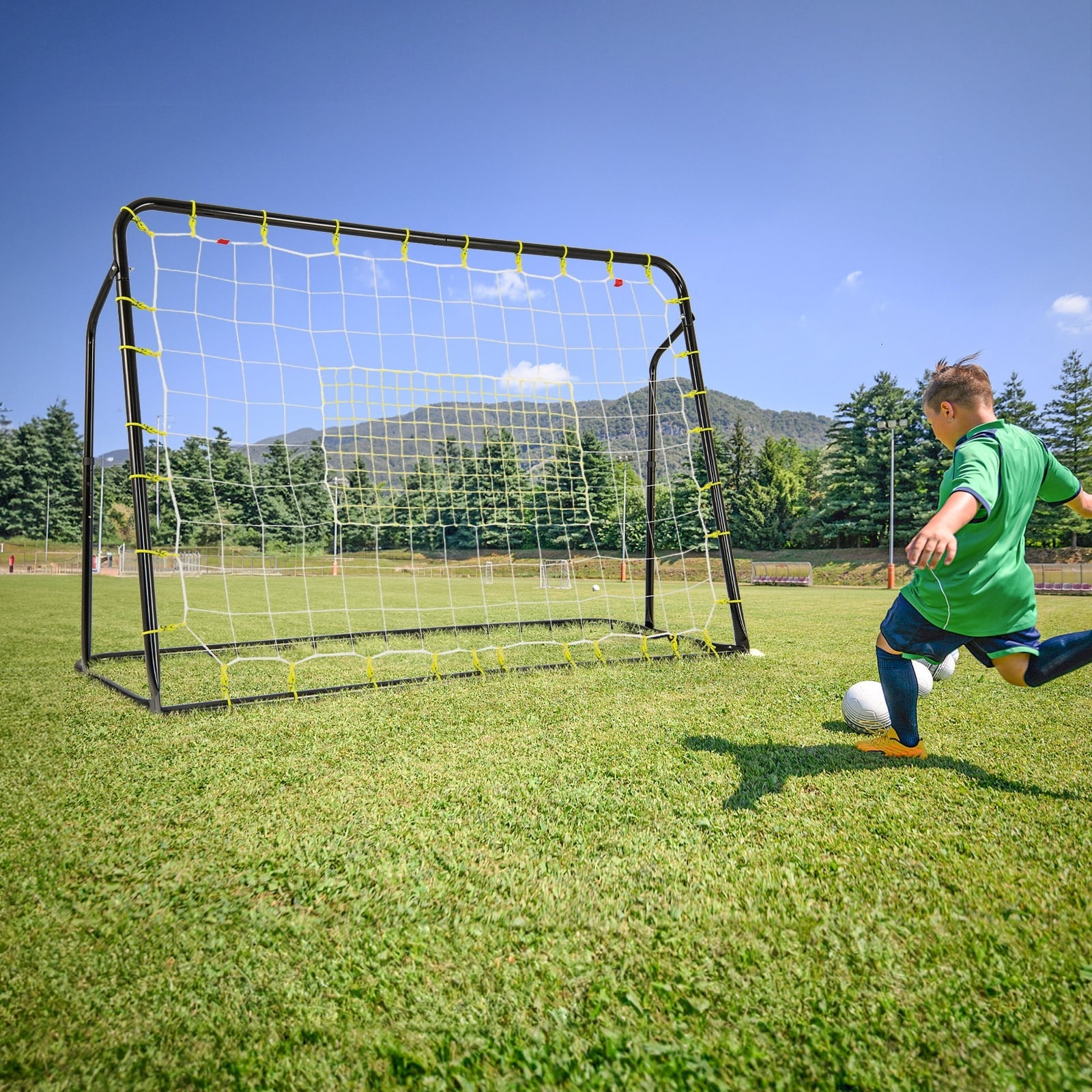 Kids Soccer Rebounder And Goal, Adjustable Height, Black Sport Equipments at Gallery Canada