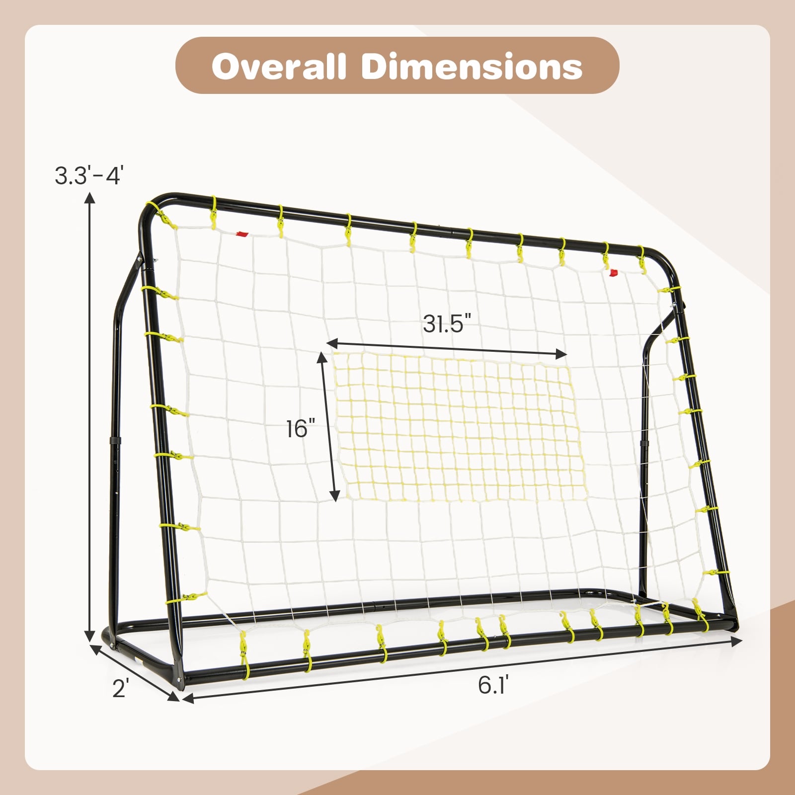 Kids Soccer Rebounder And Goal, Adjustable Height, Black Sport Equipments at Gallery Canada