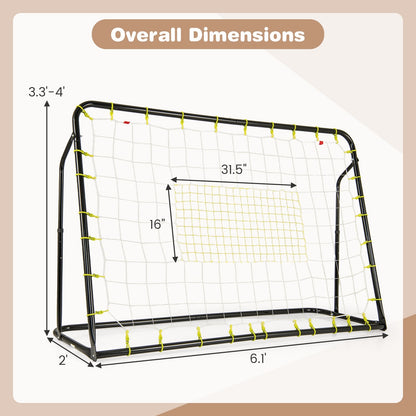 Kids Soccer Rebounder And Goal, Adjustable Height, Black Sport Equipments at Gallery Canada