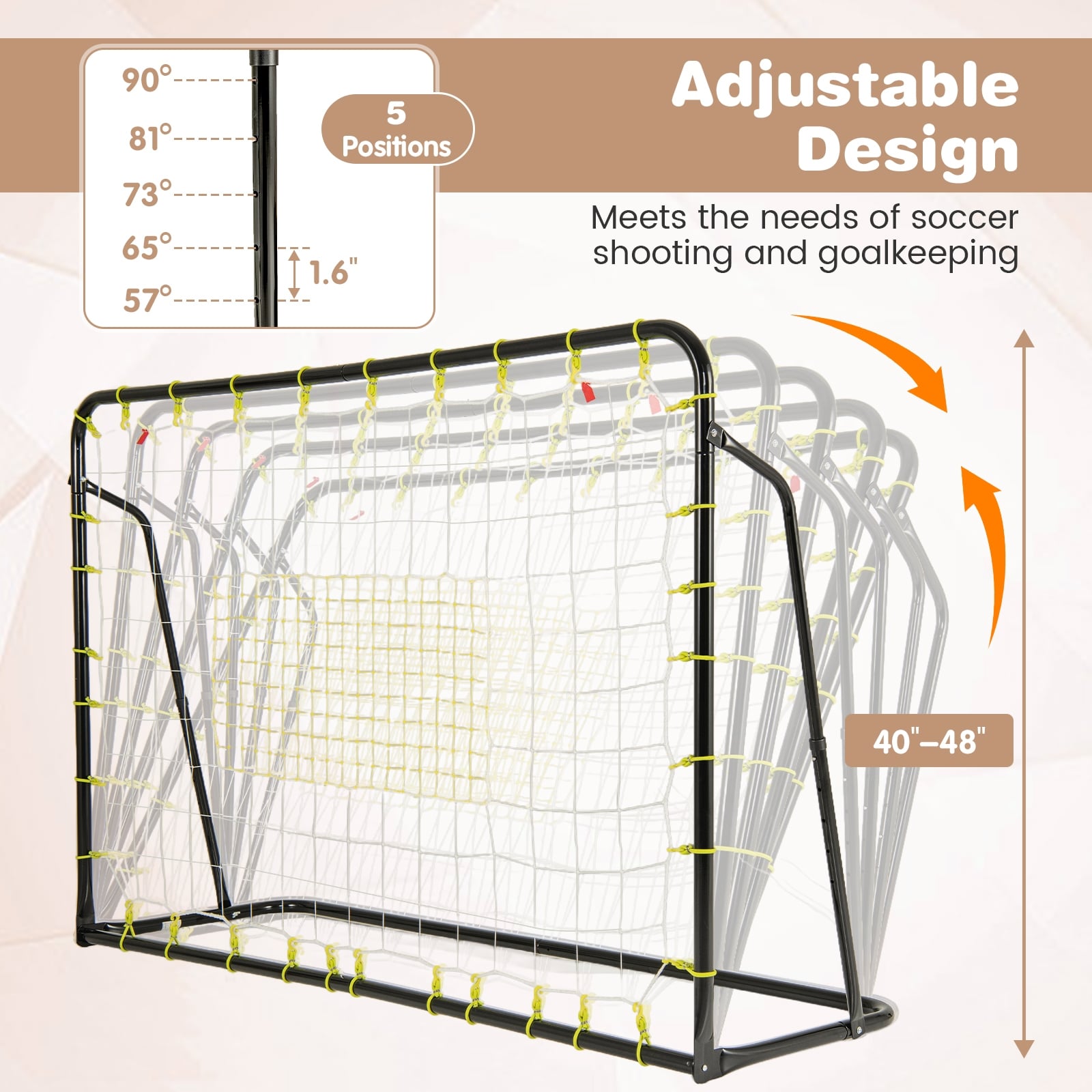 Kids Soccer Rebounder And Goal, Adjustable Height, Black Sport Equipments at Gallery Canada