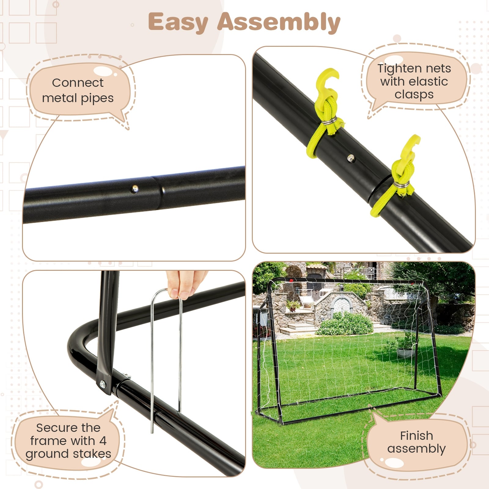 Kids Soccer Rebounder And Goal, Adjustable Height, Black Sport Equipments at Gallery Canada