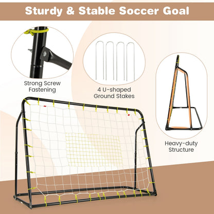 Kids Soccer Rebounder And Goal, Adjustable Height, White Sport Equipments at Gallery Canada