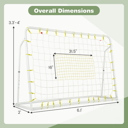 Kids Soccer Rebounder And Goal, Adjustable Height, White Sport Equipments at Gallery Canada