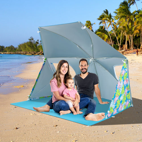 UPF50+ Sun Protection Beach Umbrella Tent, With Carrying Bag, Blue