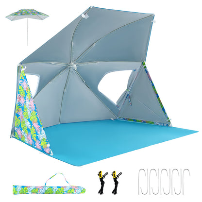 UPF50+ Sun Protection Beach Umbrella Tent, With Carrying Bag, Blue Tents at Gallery Canada