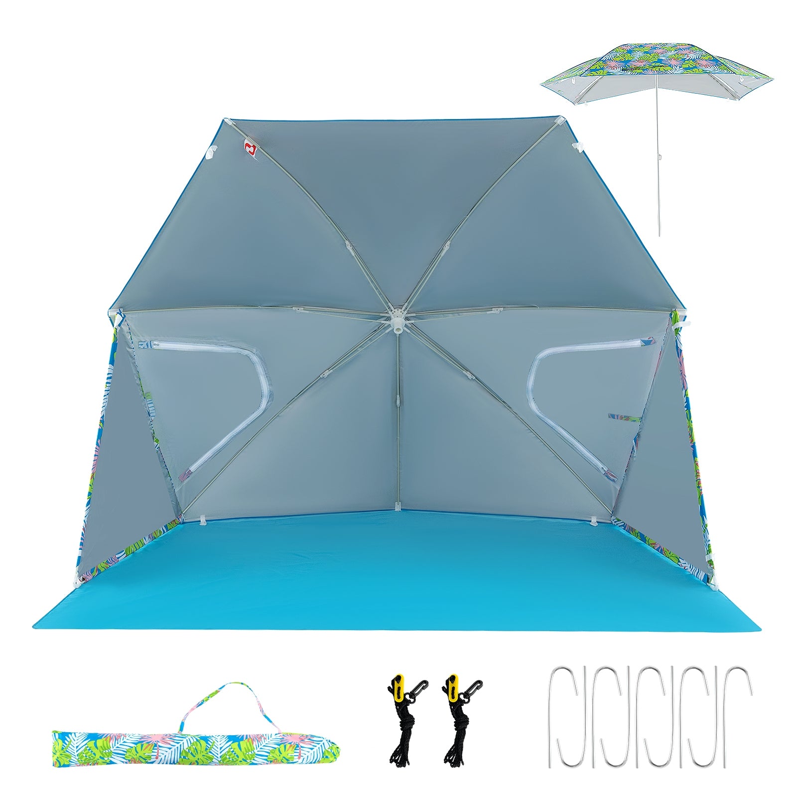 UPF50+ Sun Protection Beach Umbrella Tent, With Carrying Bag, Blue Tents at Gallery Canada