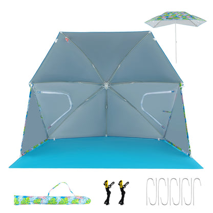 UPF50+ Sun Protection Beach Umbrella Tent, With Carrying Bag, Blue Tents at Gallery Canada