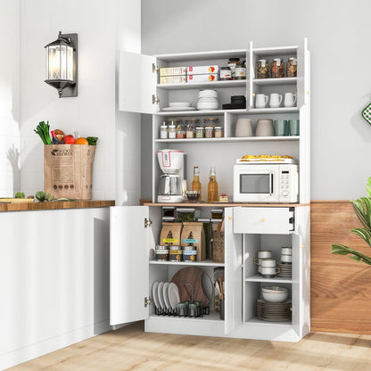 71 Inch Tall Pantry Cabinet, With Outlets For Dining Room, White Sideboards Cabinets & Buffets at Gallery Canada