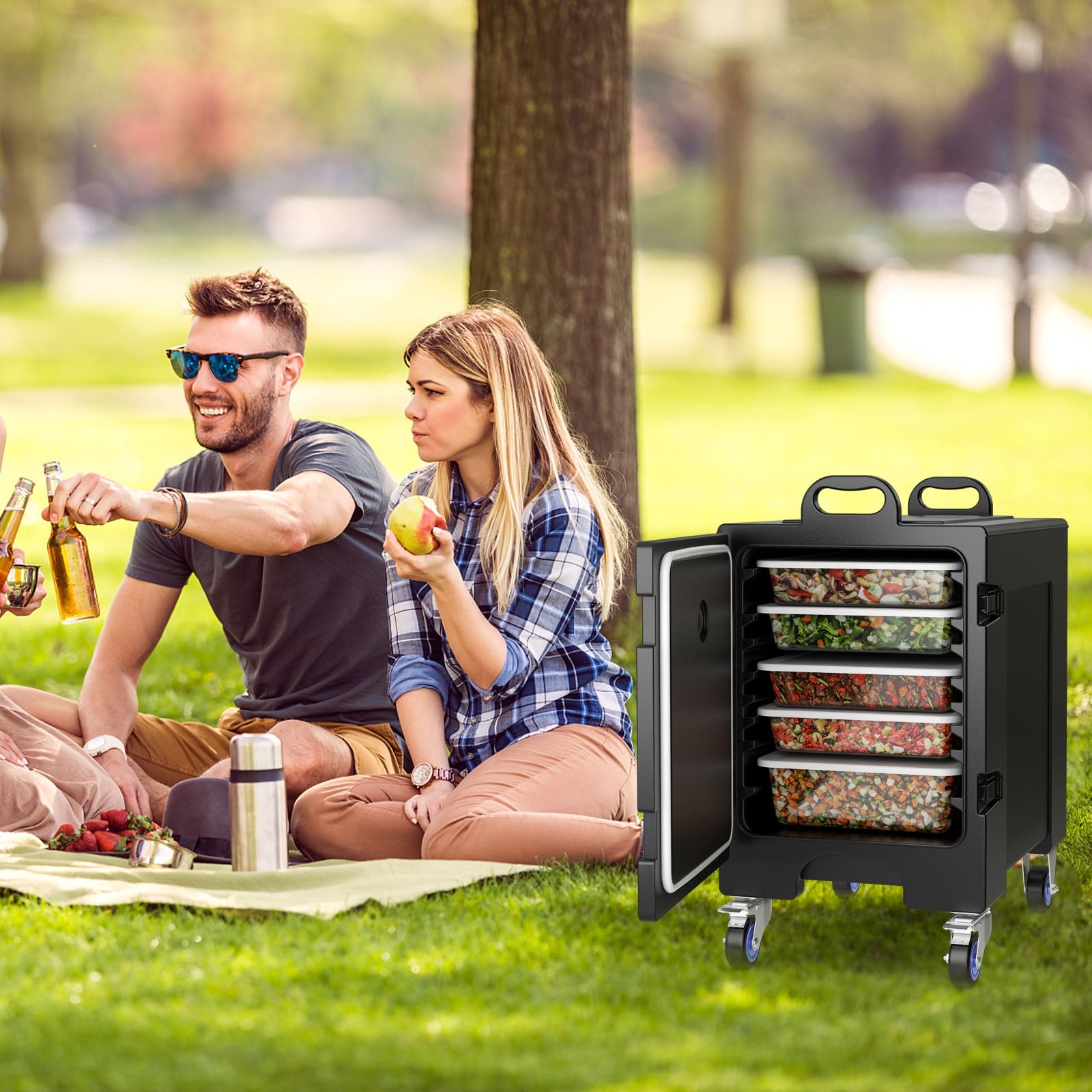 3-Piece Stackable Insulated Food Pan Carrier, 81 Quart LLDPE Food Box Food Warmers & Burners at Gallery Canada