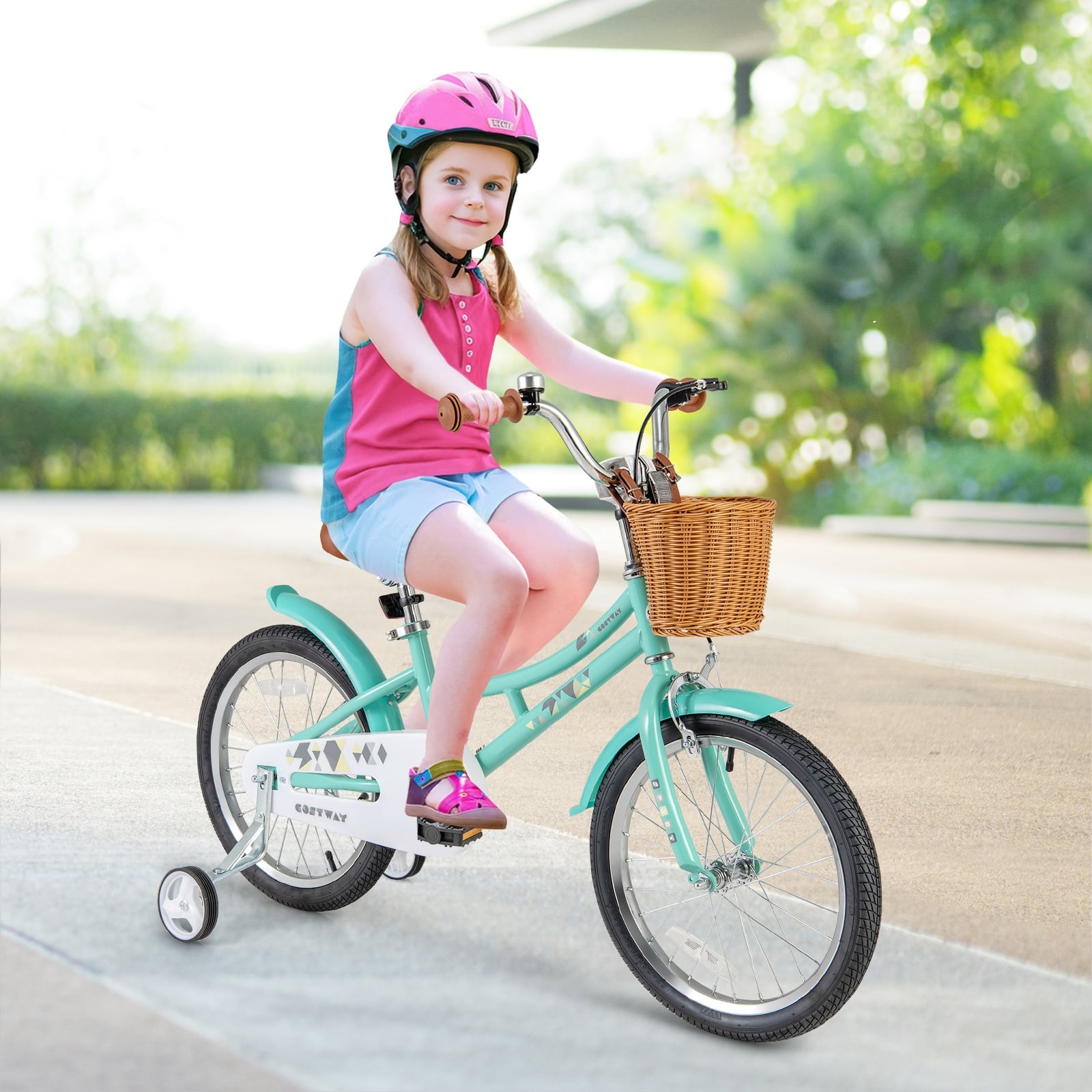 18 Inch Kids Bike With Training Wheels, Ages 4-8 Years, Green Kids Bike at Gallery Canada