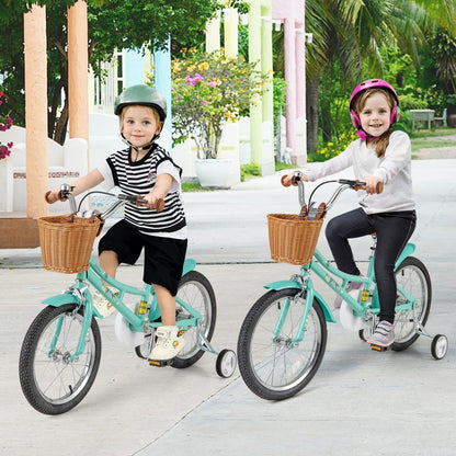 18 Inch Kids Bike With Training Wheels, Ages 4-8 Years, Green Kids Bike at Gallery Canada