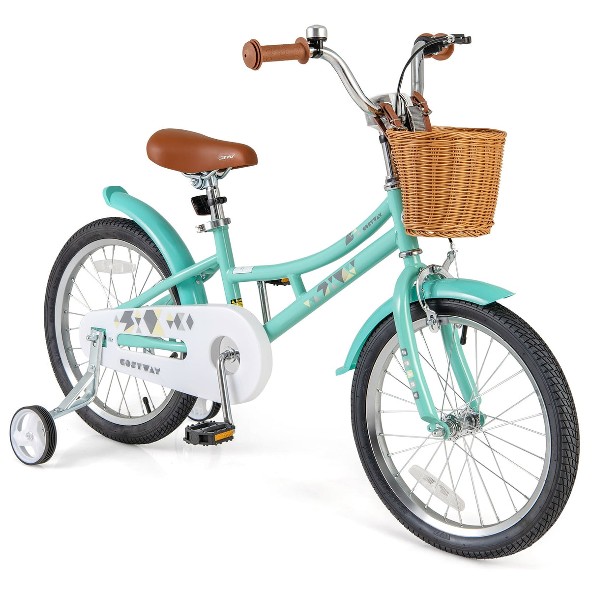 18 Inch Kids Bike With Training Wheels, Ages 4-8 Years, Green Kids Bike at Gallery Canada