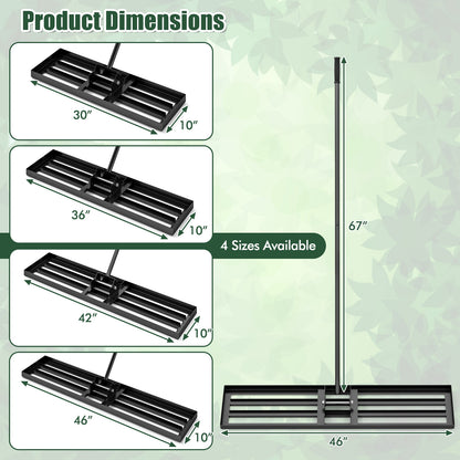 Lawn Leveling Rake, 46 x 10 Inch, Heavy Duty, Black Lawn Care Tools at Gallery Canada