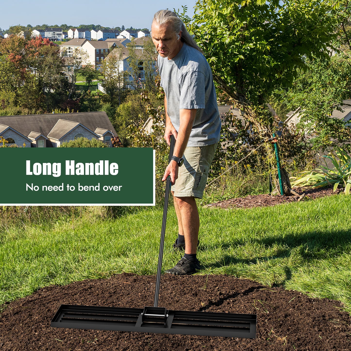 Lawn Leveling Rake, 46 x 10 Inch, Heavy Duty, Black Lawn Care Tools at Gallery Canada