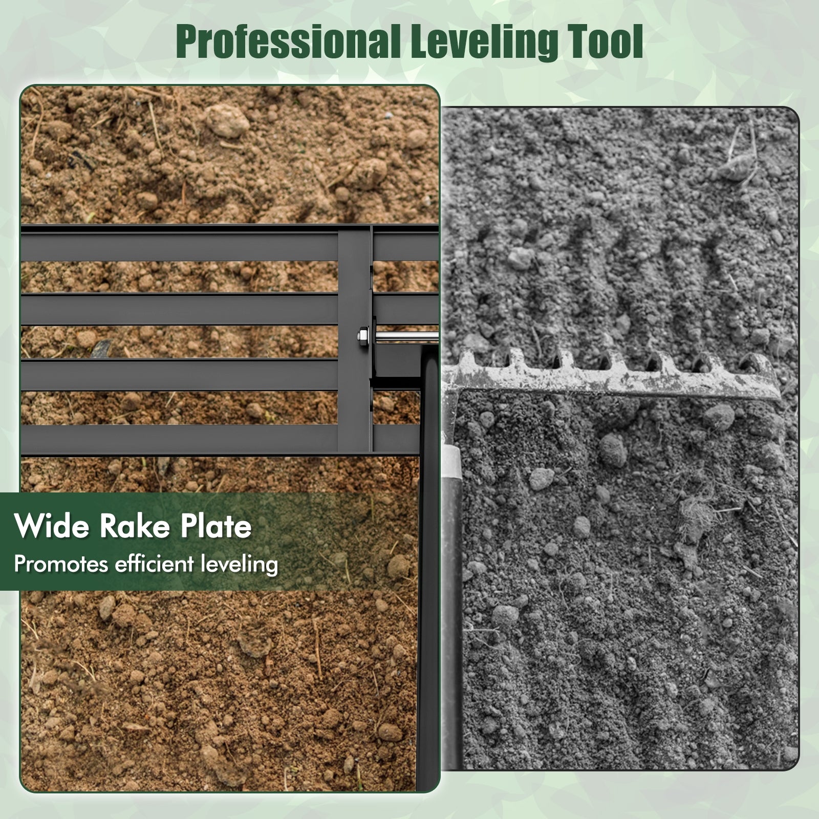 Lawn Leveling Rake, 46 x 10 Inch, Heavy Duty, Black Lawn Care Tools at Gallery Canada