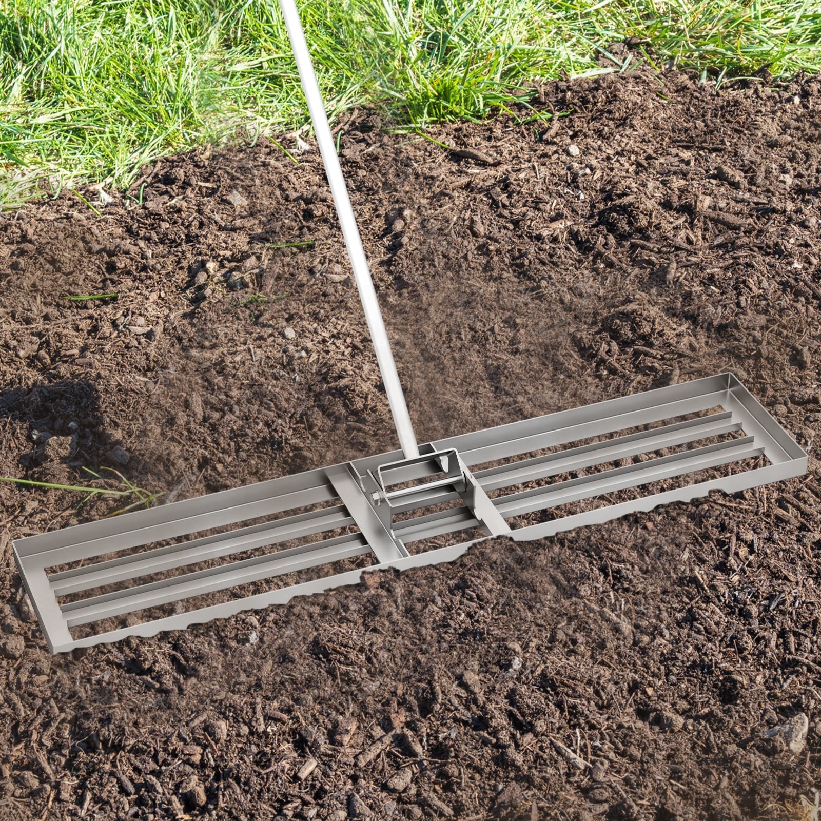 Lawn Leveling Rake, 46 x 10 Inch, Heavy Duty, Silver Lawn Care Tools at Gallery Canada