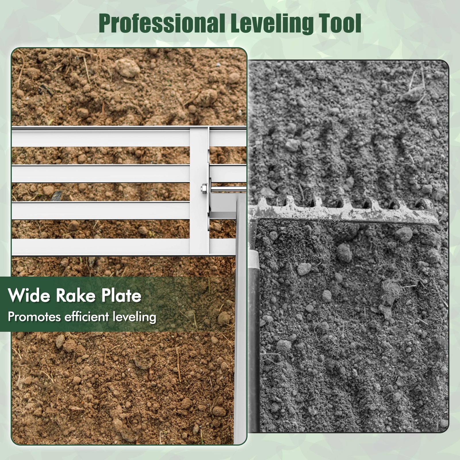 Lawn Leveling Rake, 46 x 10 Inch, Heavy Duty, Silver Lawn Care Tools at Gallery Canada
