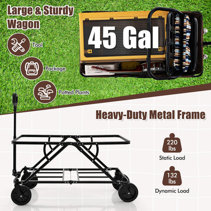 Collapsible Folding Wagon Cart, Adjustable Handlebar, Coffee Garden Carts at Gallery Canada