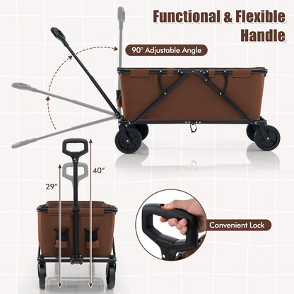 Collapsible Folding Wagon Cart, Adjustable Handlebar, Coffee Garden Carts at Gallery Canada
