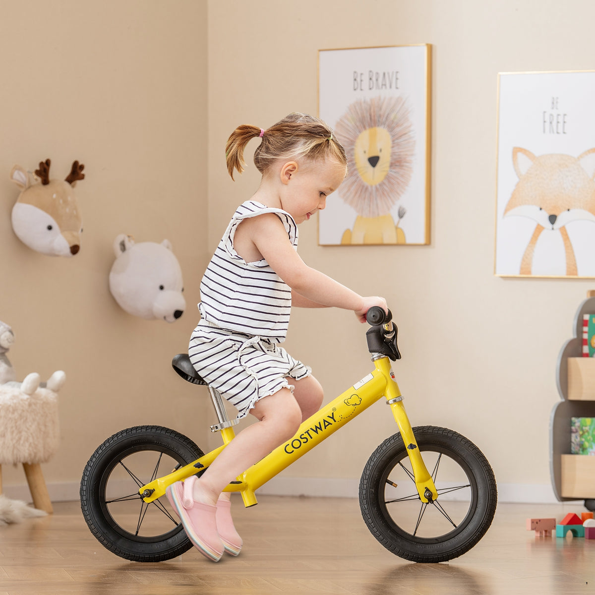 12 Inch Toddler Balance Bike, Height Adjustable, Yellow Kids Bike at Gallery Canada