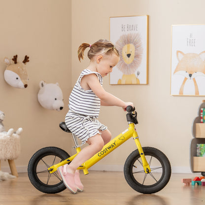 12 Inch Toddler Balance Bike, Height Adjustable, Yellow Kids Bike at Gallery Canada