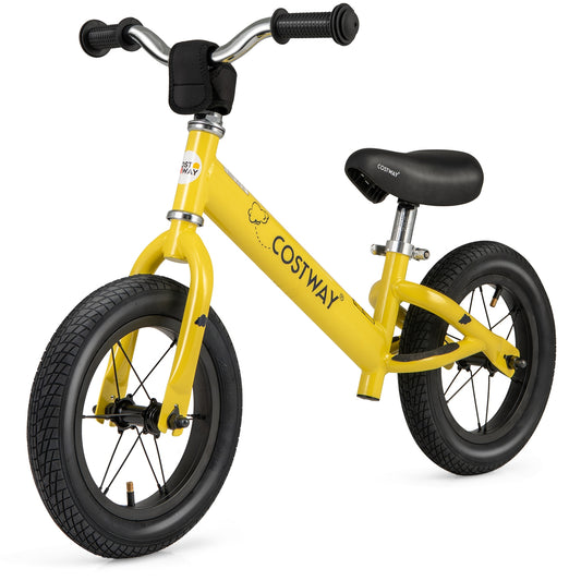 12 Inch Toddler Balance Bike, Height Adjustable, Yellow Kids Bike Yellow at Gallery Canada