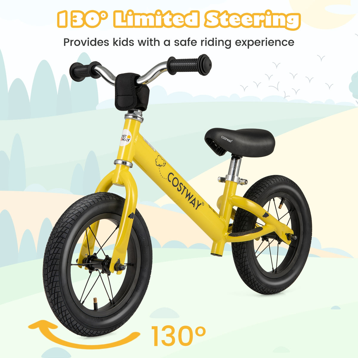 12 Inch Toddler Balance Bike, Height Adjustable, Yellow Kids Bike at Gallery Canada