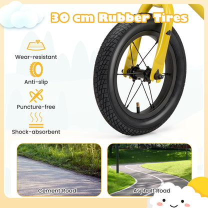 12 Inch Toddler Balance Bike, Height Adjustable, Yellow Kids Bike at Gallery Canada