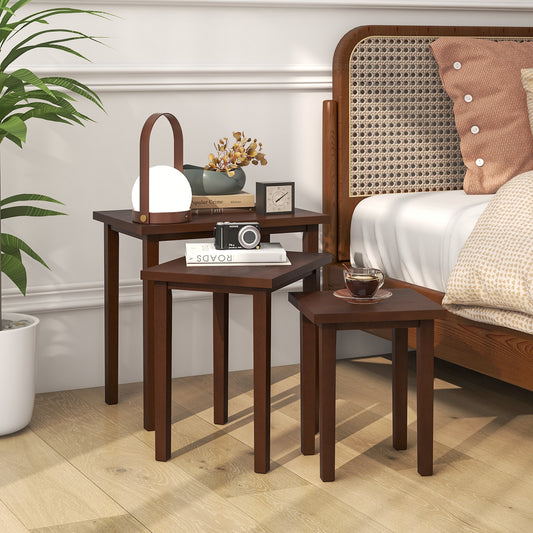 3-Piece Farmhouse Rectangle Side Table Set, Walnut End & Side Tables Walnut at Gallery Canada