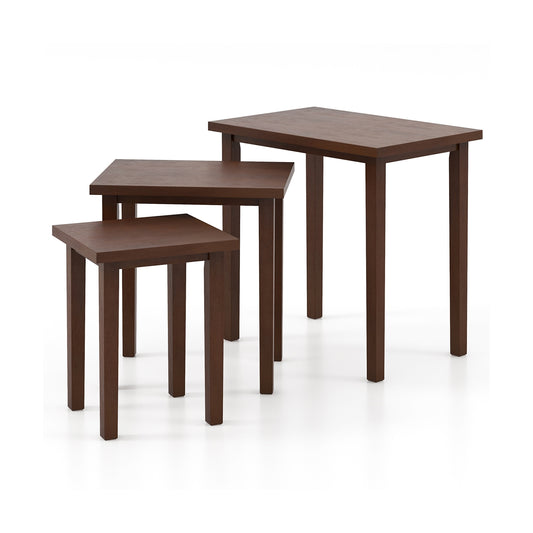 3-Piece Farmhouse Rectangle Side Table Set, Walnut End & Side Tables Walnut at Gallery Canada