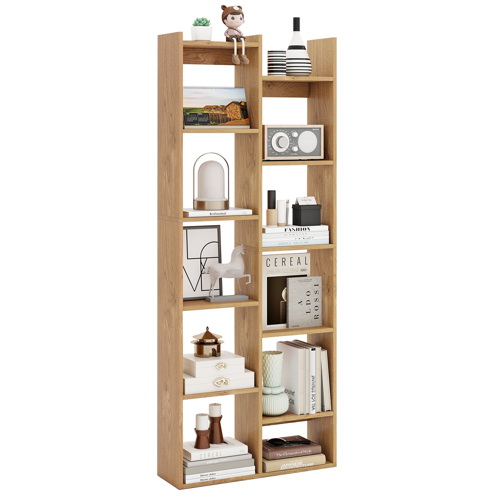11-Tier Book Organizer Bookcase, Anti-Tipping Kits, Natural Bookcases at Gallery Canada