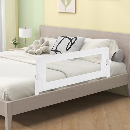 Foldable Baby Bed Rail, Swing Down Guard Rail, White