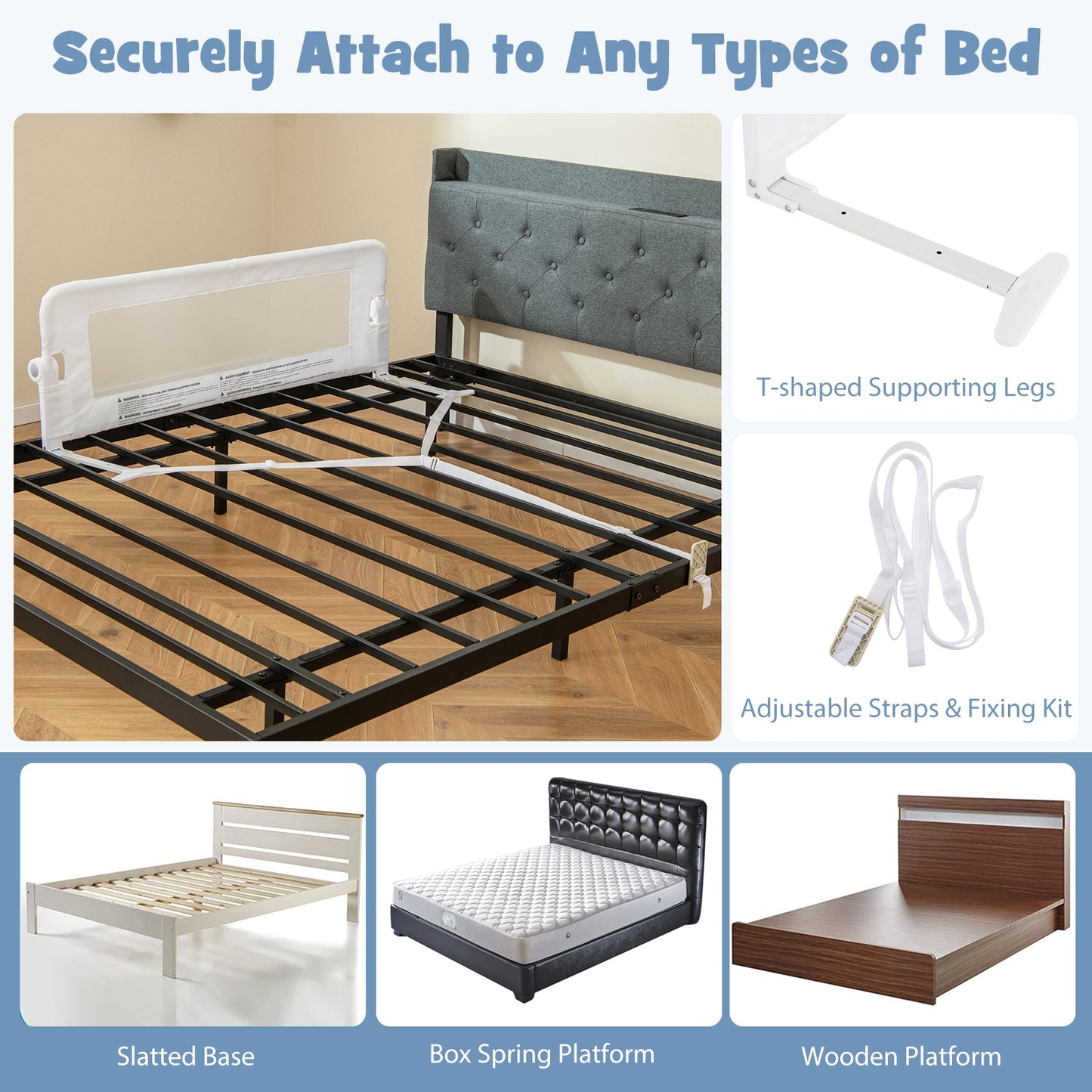 Foldable Baby Bed Rail, Swing Down Guard Rail, White Bassinets & Bedside Sleepers at Gallery Canada