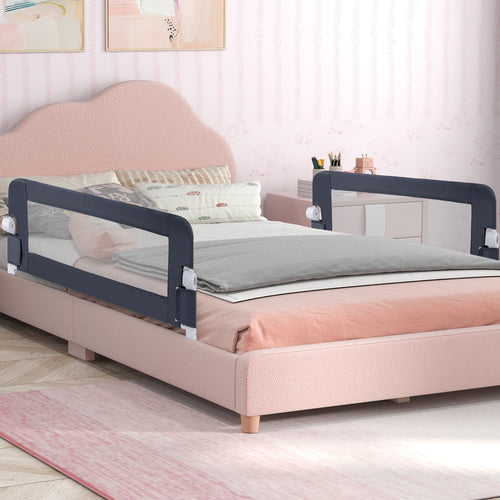 Foldable Baby Bed Guard Rail, Swing Down, Gray