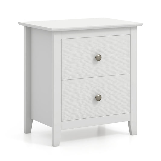 Modern Nightstand With 2 Drawers, White Nightstands White at Gallery Canada