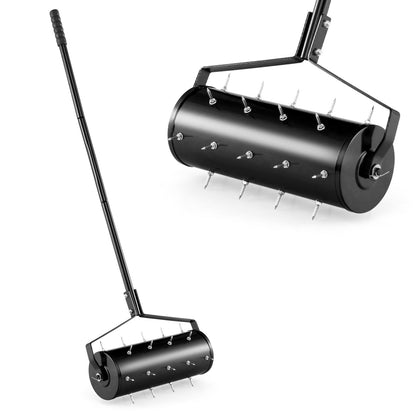 18 Inch Manual Lawn Aerator, Detachable Handle, Black Lawn Care Tools Black at Gallery Canada
