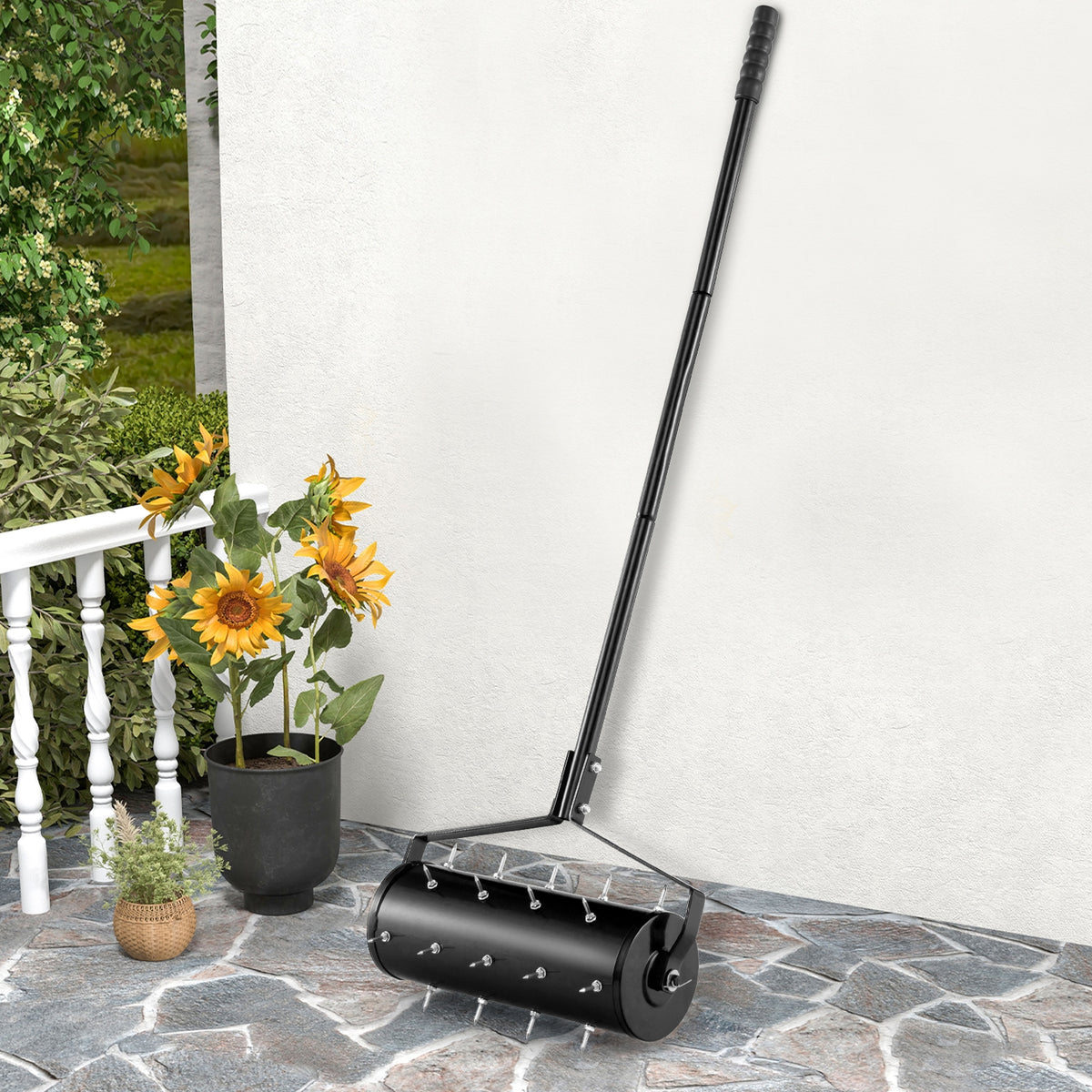 18 Inch Manual Lawn Aerator, Detachable Handle, Black Lawn Care Tools at Gallery Canada