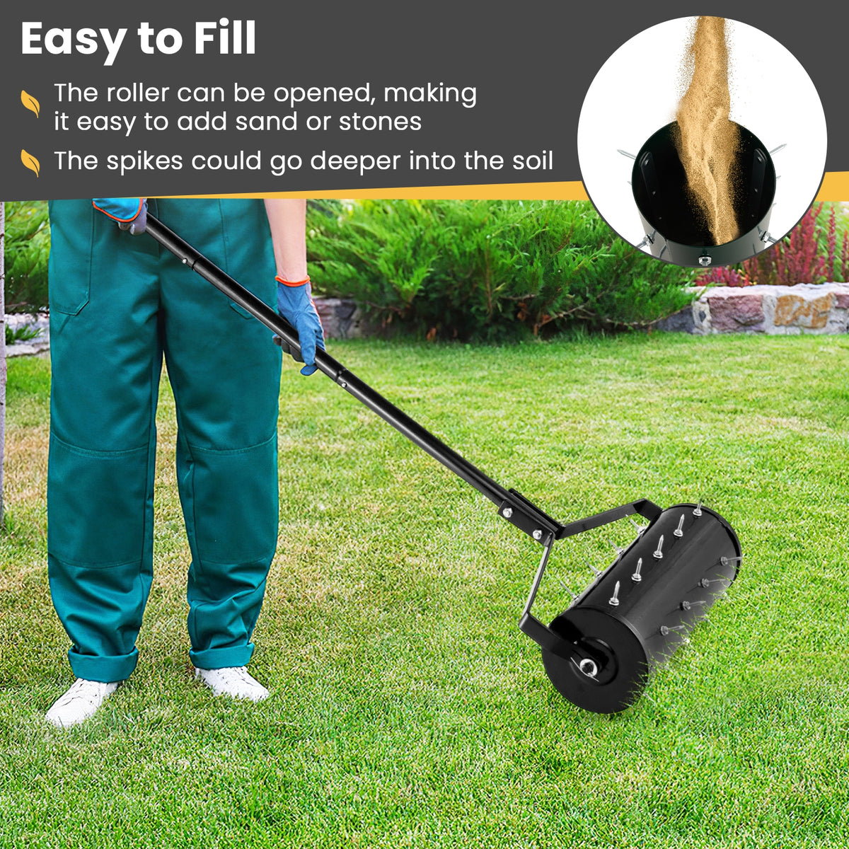 18 Inch Manual Lawn Aerator, Detachable Handle, Black Lawn Care Tools at Gallery Canada
