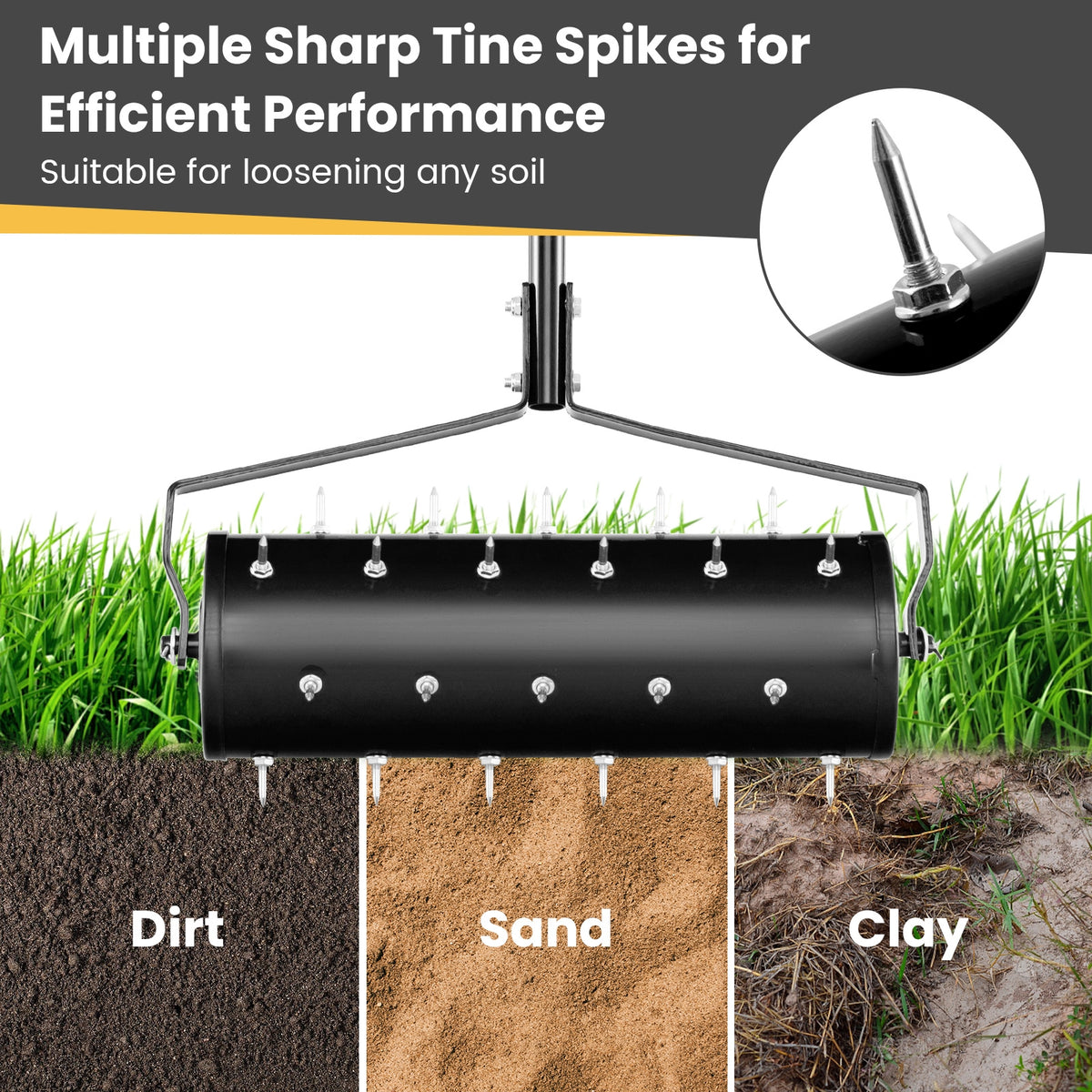 Manual Lawn Aerator, 21 Inches, Black Lawn Care Tools at Gallery Canada