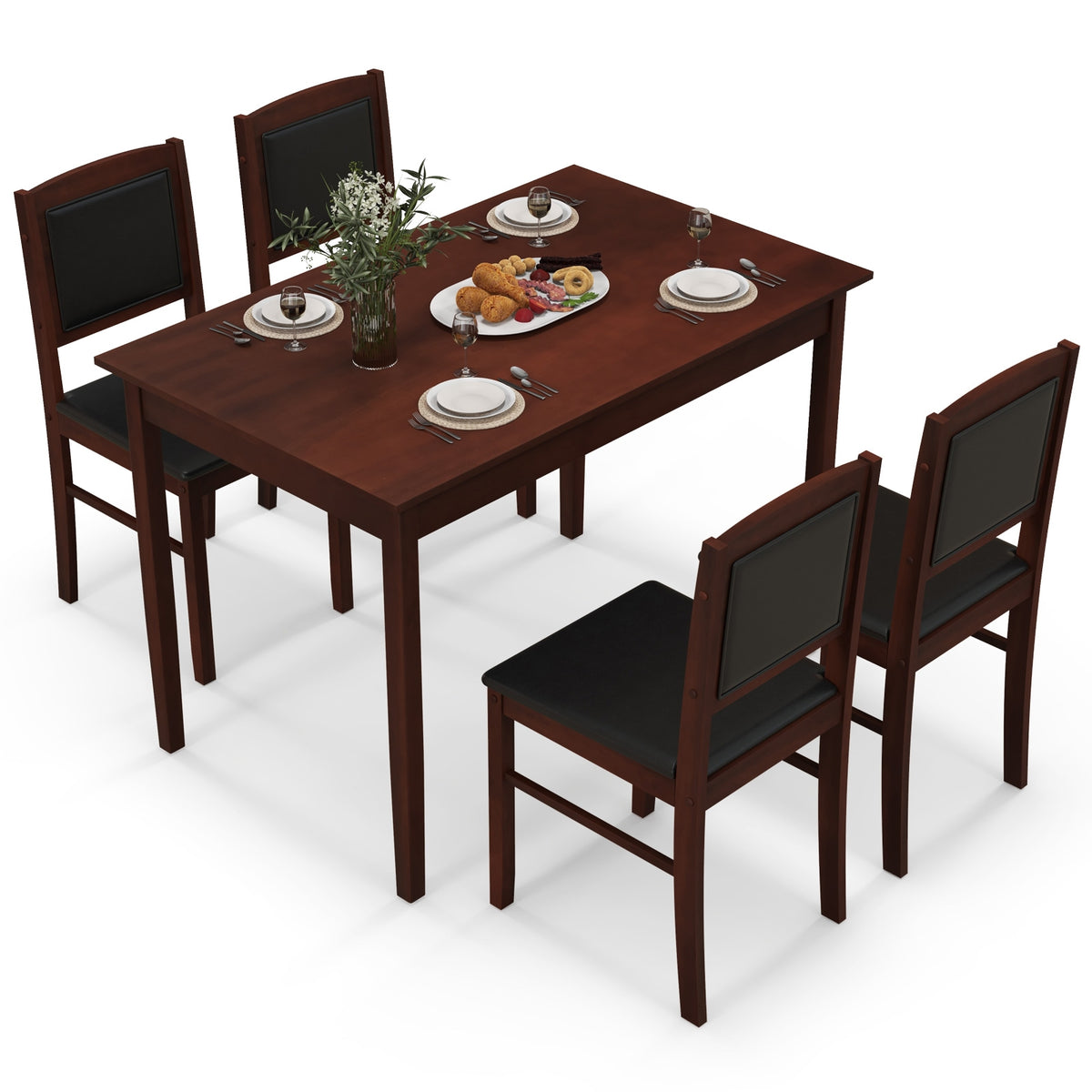 5-Piece Dining Set, 4-Person, Rubber Wood Legs, Brown Dining Room Sets at Gallery Canada