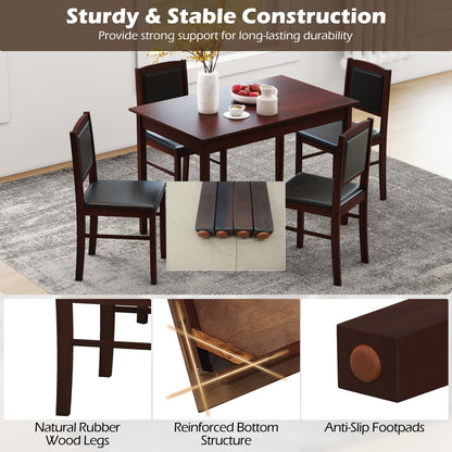 5-Piece Dining Set, 4-Person, Rubber Wood Legs, Brown Dining Room Sets at Gallery Canada